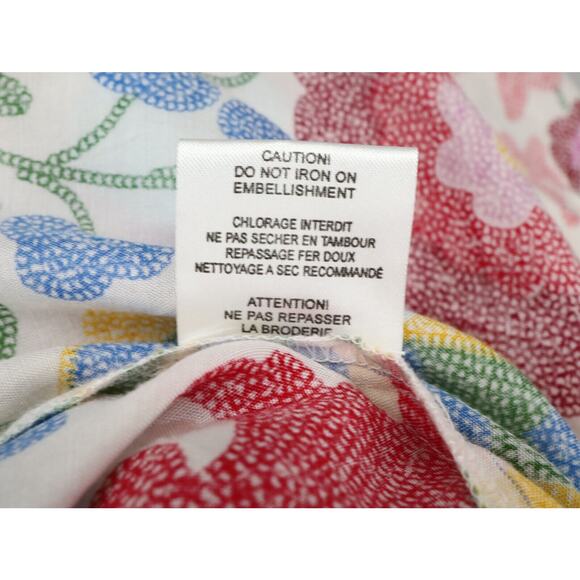 Miss June Dress Womens Medium Ivory Floral Sequins Short Babydoll Swim Cover Up - Picture 15 of 15